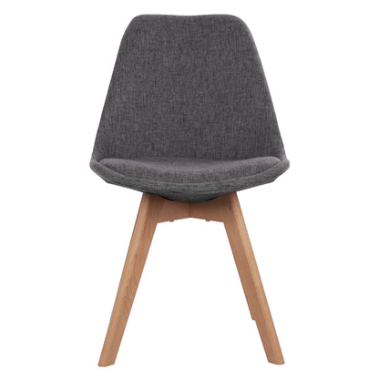Chair Vegas With Wooden Legs And Fabric Grey Hm0033.50 48x55x82 Cm