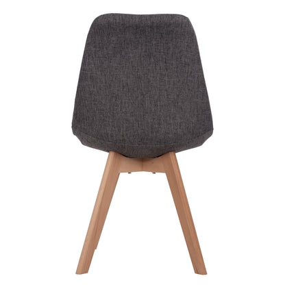 Chair Vegas With Wooden Legs And Fabric Grey Hm0033.50 48x55x82 Cm