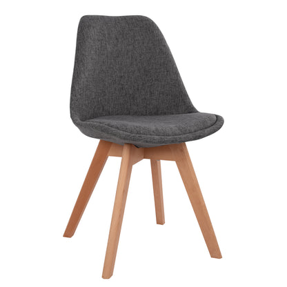 Chair Vegas With Wooden Legs And Fabric Grey Hm0033.50 48x55x82 Cm