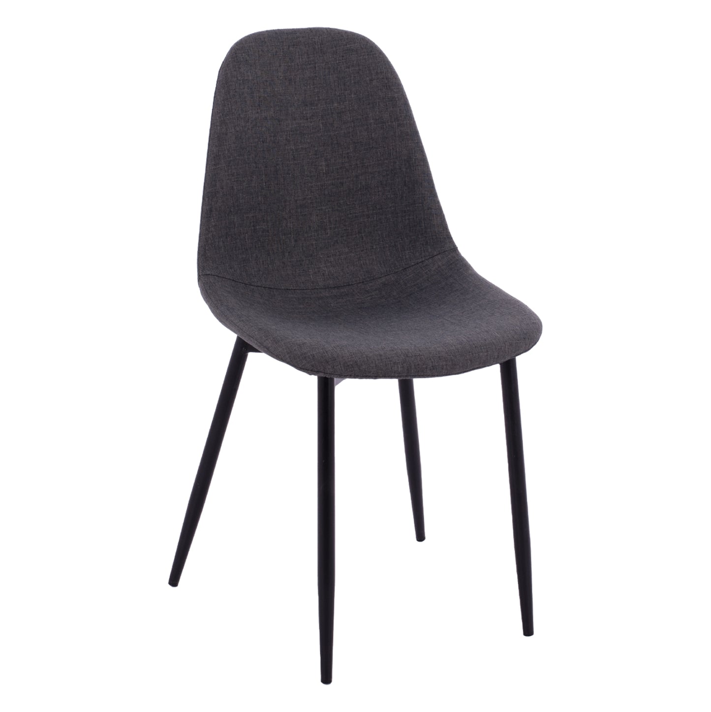 Dining Chair Leonardo Hm00100.16 With Metallic Legs And Dark Grey Fabric 43,5x59x84 Cm.