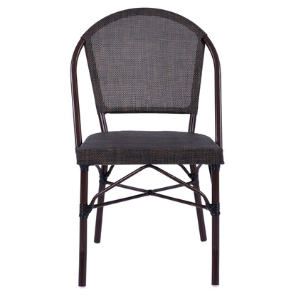 Metallic Chair Bamboo Look Brown Hm5718  54x62x89 Cm