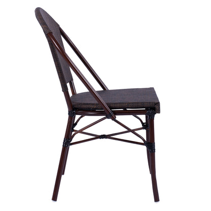 Metallic Chair Bamboo Look Brown Hm5718  54x62x89 Cm
