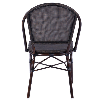 Metallic Chair Bamboo Look Brown Hm5718  54x62x89 Cm