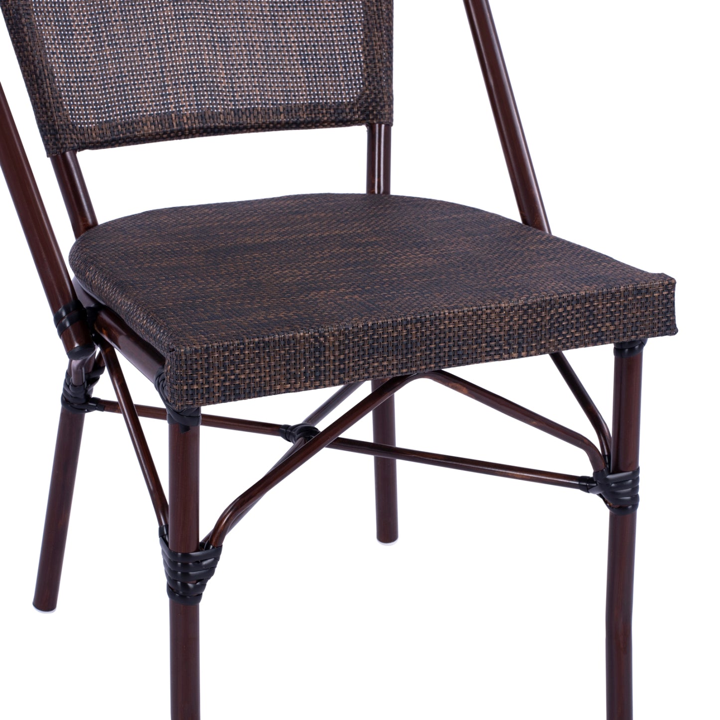 Metallic Chair Bamboo Look Brown Hm5718  54x62x89 Cm