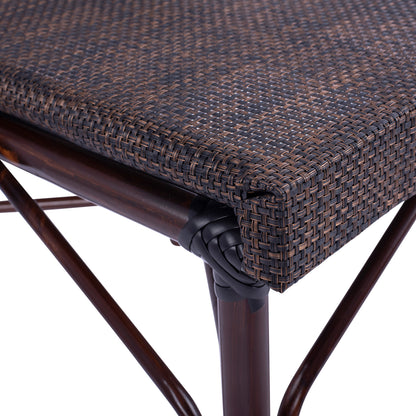Metallic Chair Bamboo Look Brown Hm5718  54x62x89 Cm