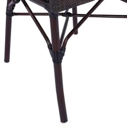 Metallic Chair Bamboo Look Brown Hm5718  54x62x89 Cm