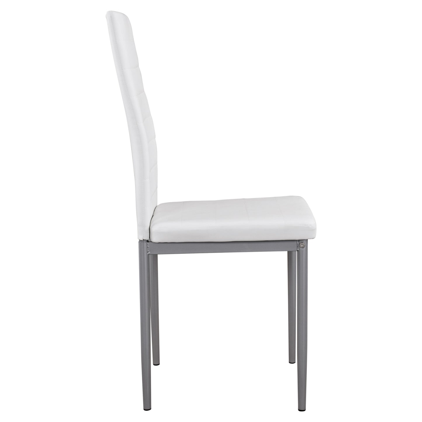 Metallic Chair Lady Hm0037.11 White Pu Metalic Frame K/d 40x48x95h Cm