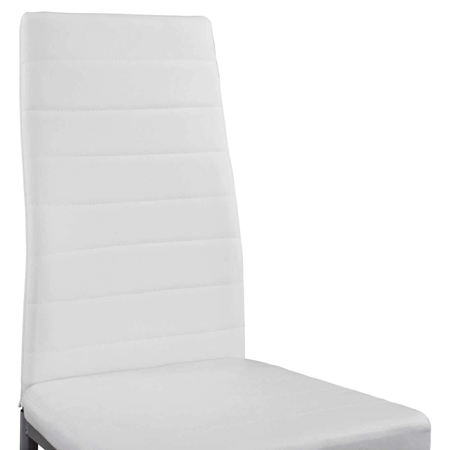 Metallic Chair Lady Hm0037.11 White Pu Metalic Frame K/d 40x48x95h Cm