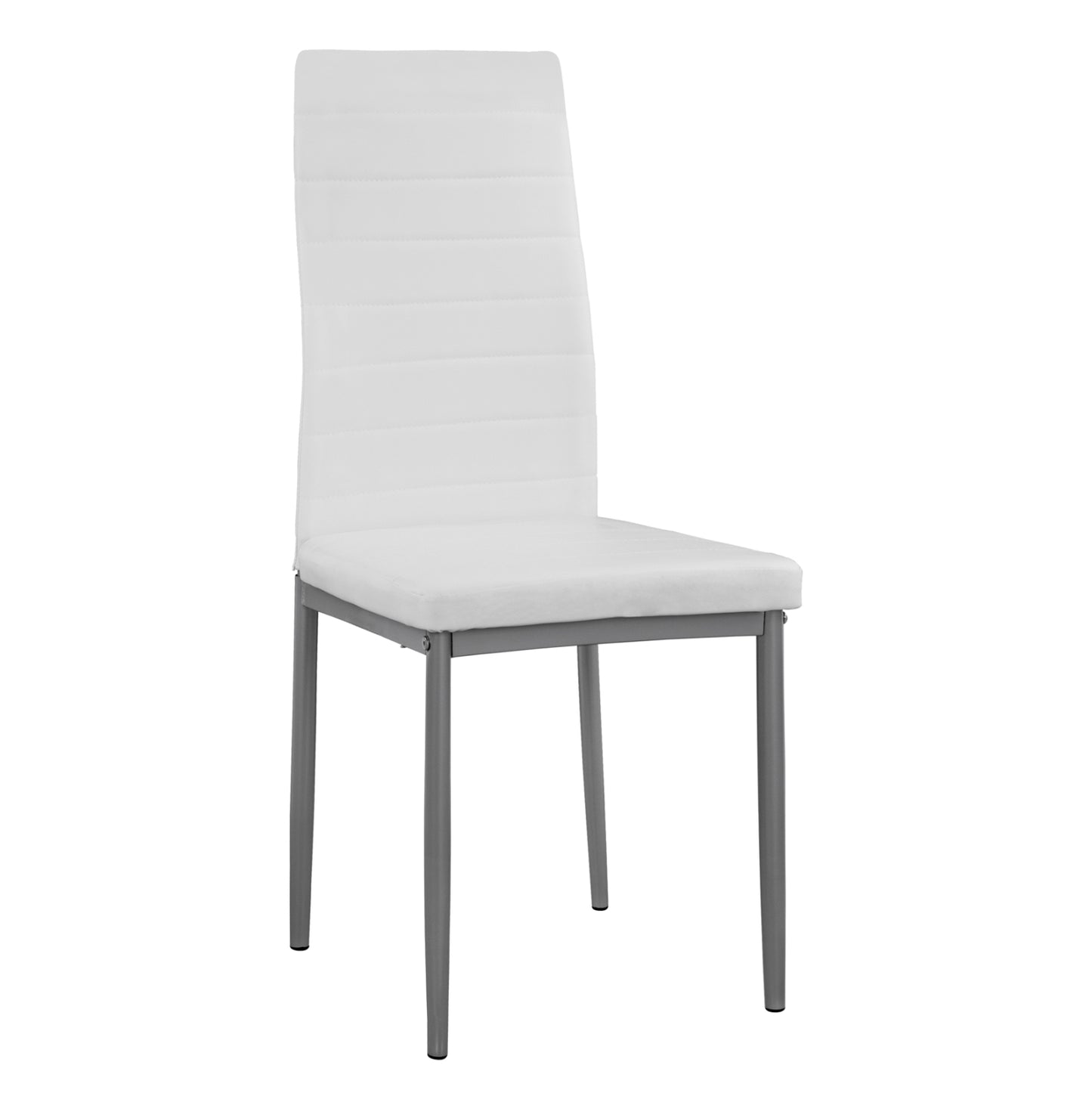 Metallic Chair Lady Hm0037.11 White Pu Metalic Frame K/d 40x48x95h Cm