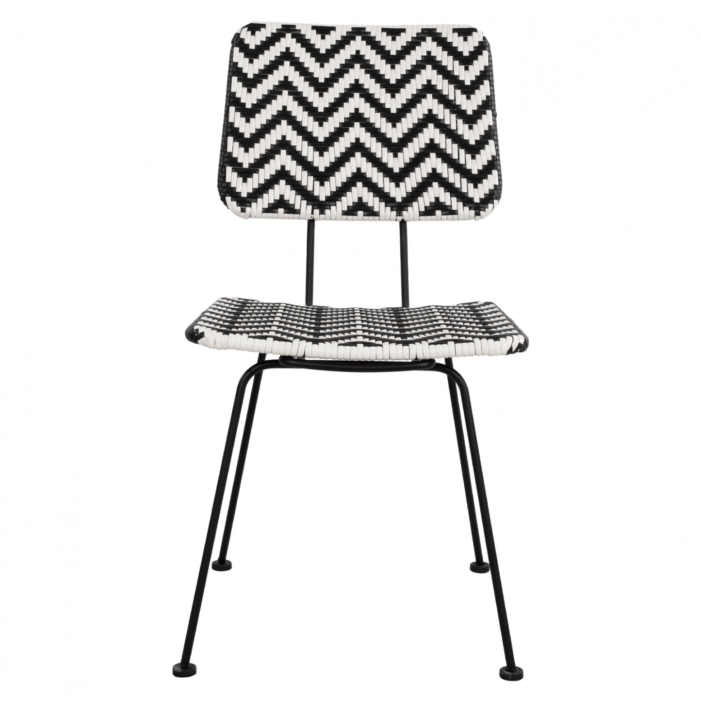 Metallic Chair Allegra Hm5693 With Wivker Black-white 46x56x88cm
