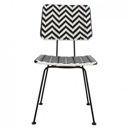 Metallic Chair Allegra Hm5693 With Wivker Black-white 46x56x88cm