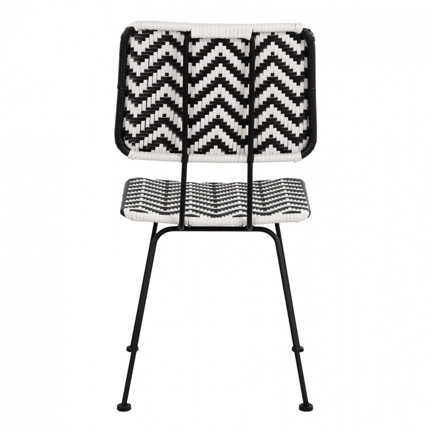 Metallic Chair Allegra Hm5693 With Wivker Black-white 46x56x88cm