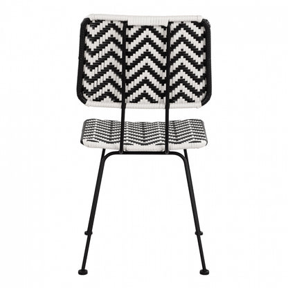 Metallic Chair Allegra Hm5693 With Wivker Black-white 46x56x88cm