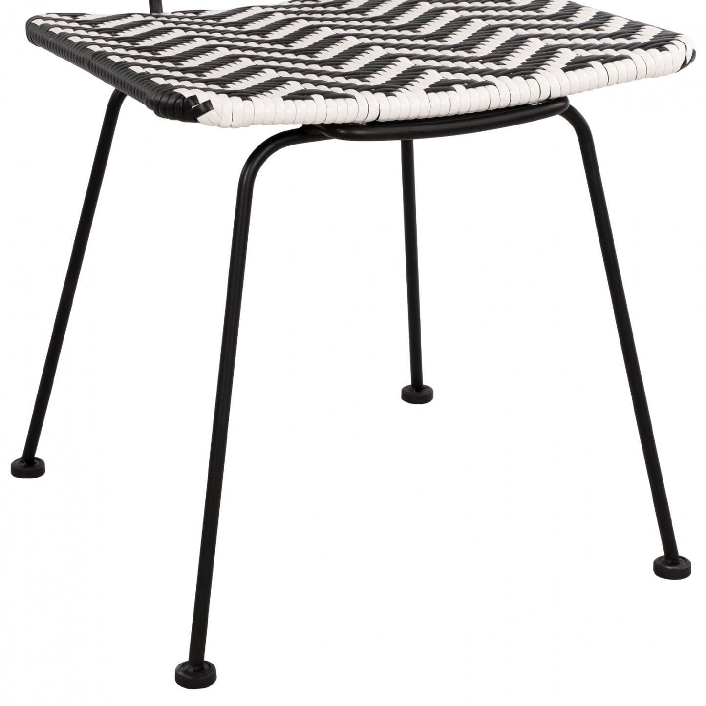 Metallic Chair Allegra Hm5693 With Wivker Black-white 46x56x88cm
