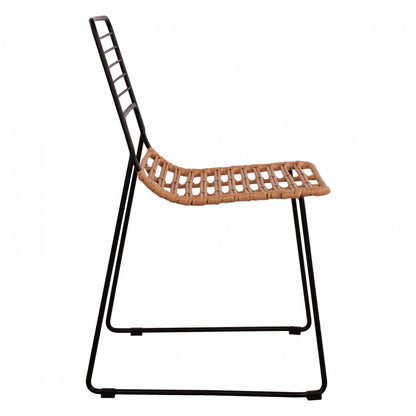 Metallic Chair Allegra Hm5694 With Wicker Beige 51x54x83cm