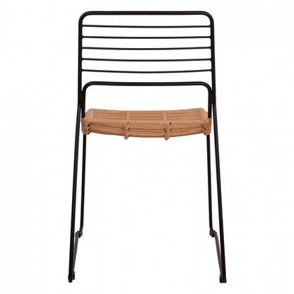 Metallic Chair Allegra Hm5694 With Wicker Beige 51x54x83cm