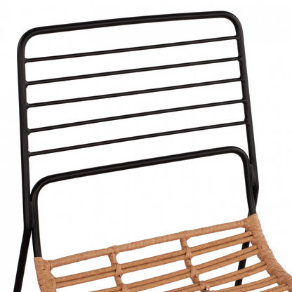 Metallic Chair Allegra Hm5694 With Wicker Beige 51x54x83cm