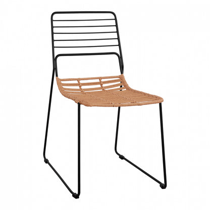Metallic Chair Allegra Hm5694 With Wicker Beige 51x54x83cm