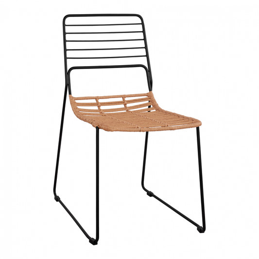 Metallic Chair Allegra Hm5694 With Wicker Beige 51x54x83cm
