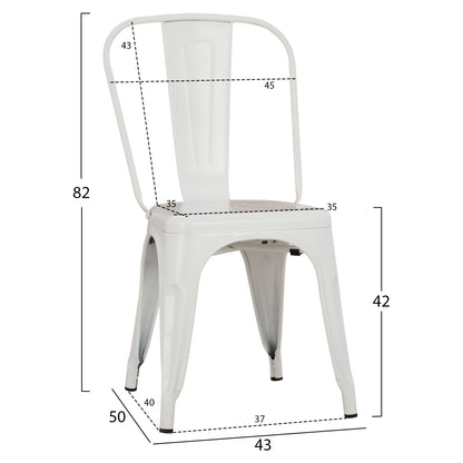 Dining Chair Melita-pro Hm8641.41 Metal In Matte White 44x47x84.5hcm.