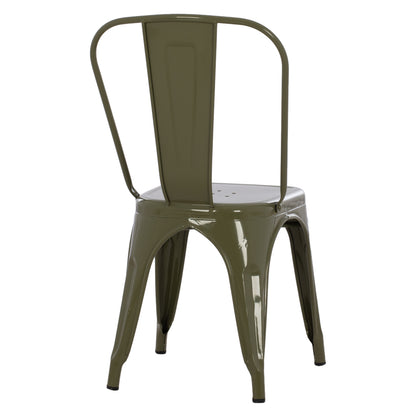 Dining Chair Melita-pro Hm8641.43 Metal In Dark Olive Green 44x47x84.5hcm.