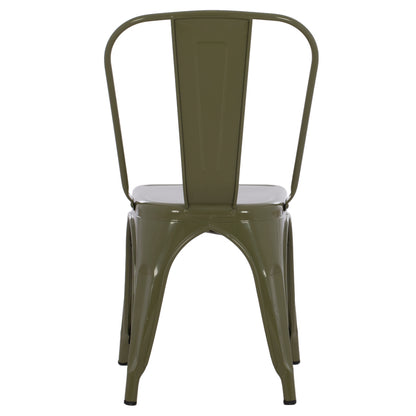 Dining Chair Melita-pro Hm8641.43 Metal In Dark Olive Green 44x47x84.5hcm.