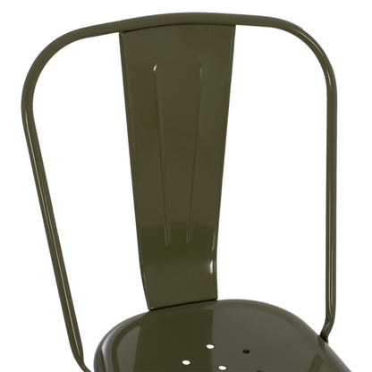 Dining Chair Melita-pro Hm8641.43 Metal In Dark Olive Green 44x47x84.5hcm.