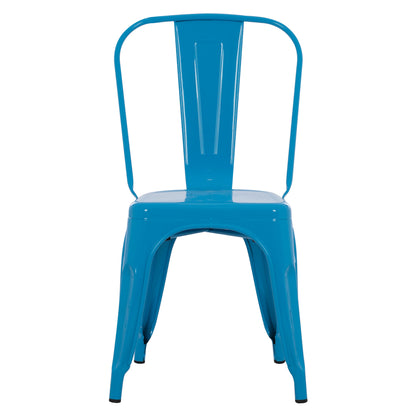 Dining Chair Melita-pro Hm8641.48 Metal In Blue 44x47x84.5hcm.
