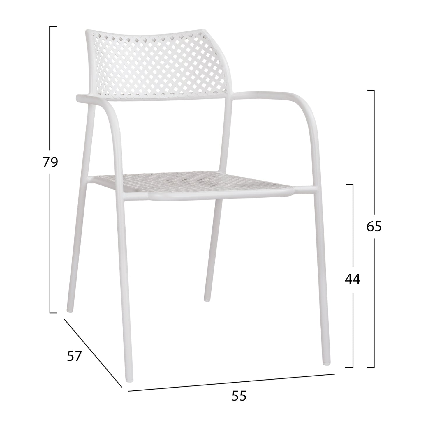 Metallic Chair White Thetis Hm5173.12 55x57x79 Cm