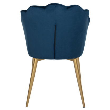 Chair Avie Hm8737.08 Metallic With Blue Velvet And Golden Legs 48x48x85Ηcm.
