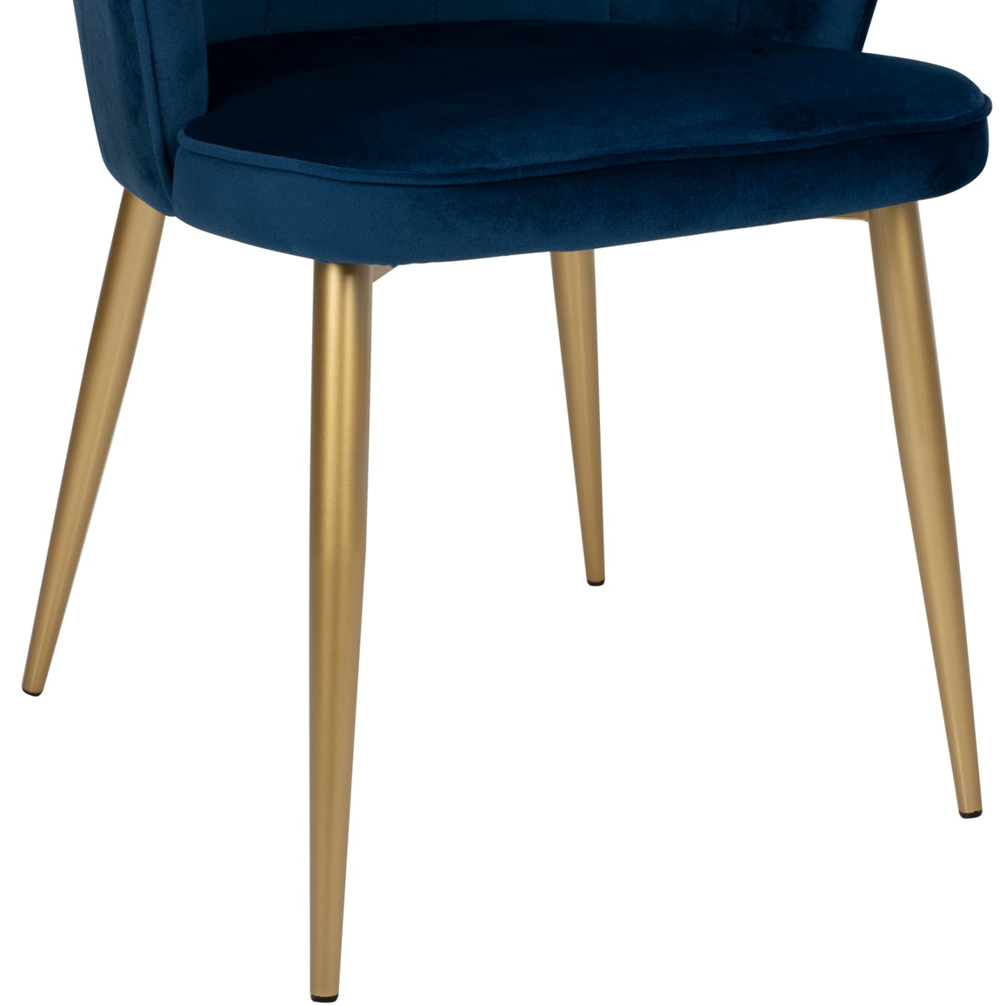 Chair Avie Hm8737.08 Metallic With Blue Velvet And Golden Legs 48x48x85Ηcm.