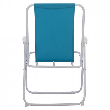 Beach Chair With High Back Foldable Light Blue Hm5148 Metallic