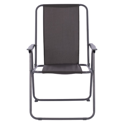 Beach Chair Hm5148.01, Grey Fabric, Metal Frame, High Back