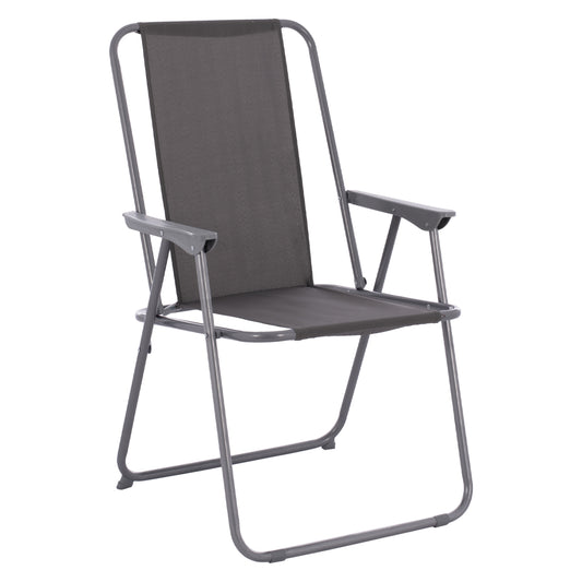 Beach Chair Hm5148.01, Grey Fabric, Metal Frame, High Back