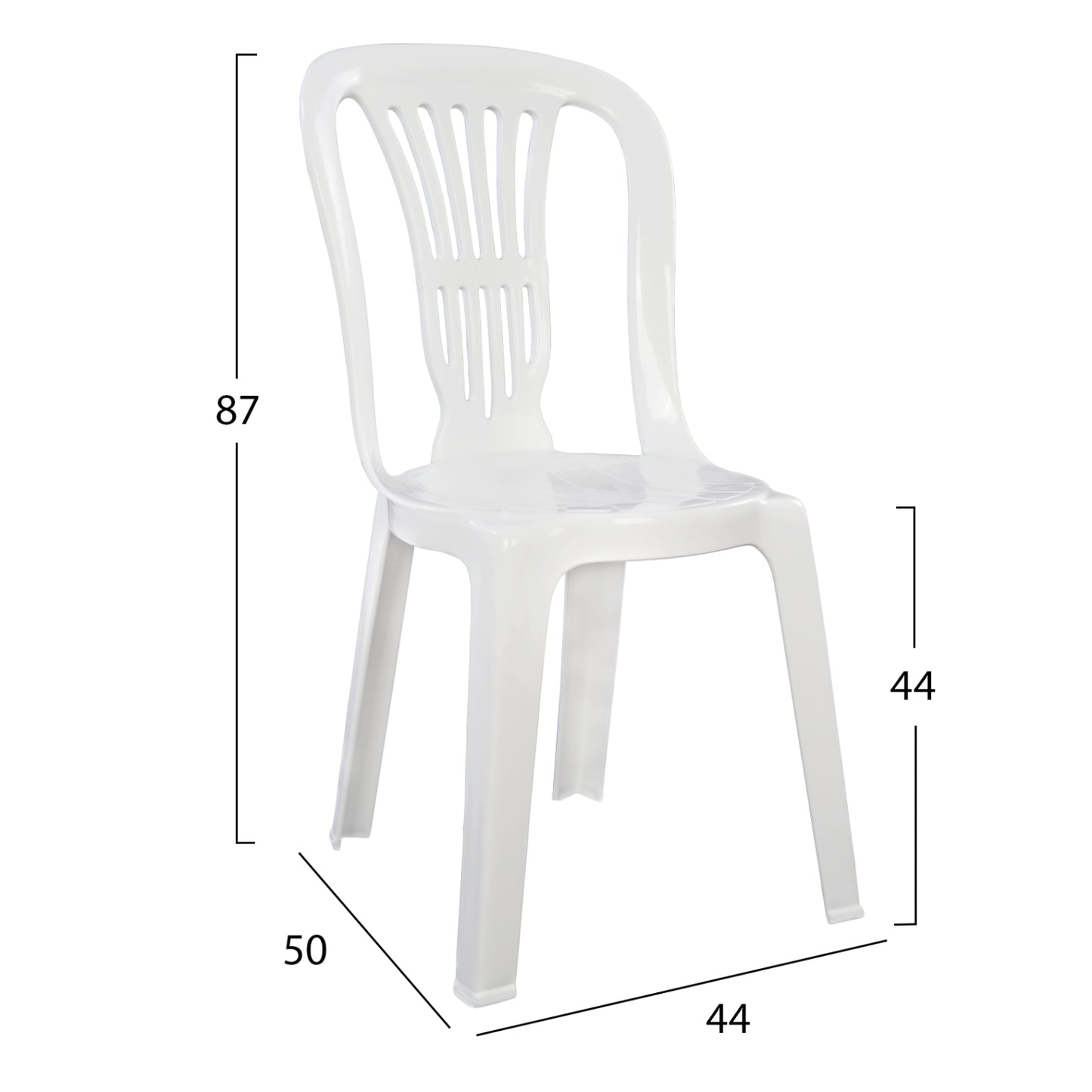 Pastic Chair Vienna White 303002010  44x50x87 Cm