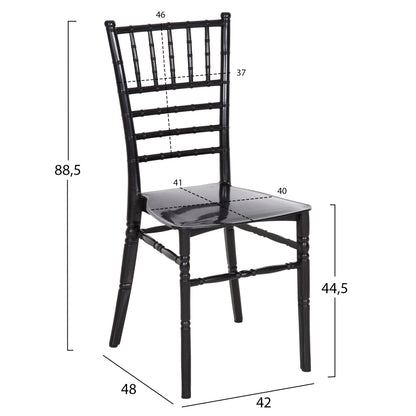 Polypropylene Catering Chair Tiffany New Hm8058.07 Glossy Black 42x48x88,5hcm.