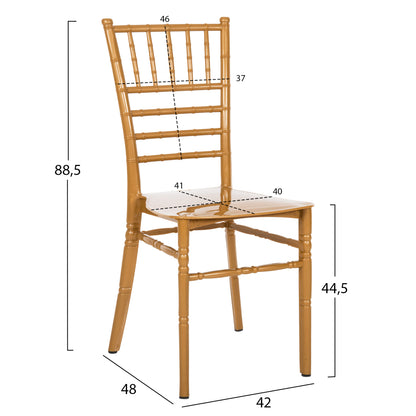 Polypropylene Catering Chair Tiffany New Hm8058.05 Gold 41.2x49.7x89hcm.