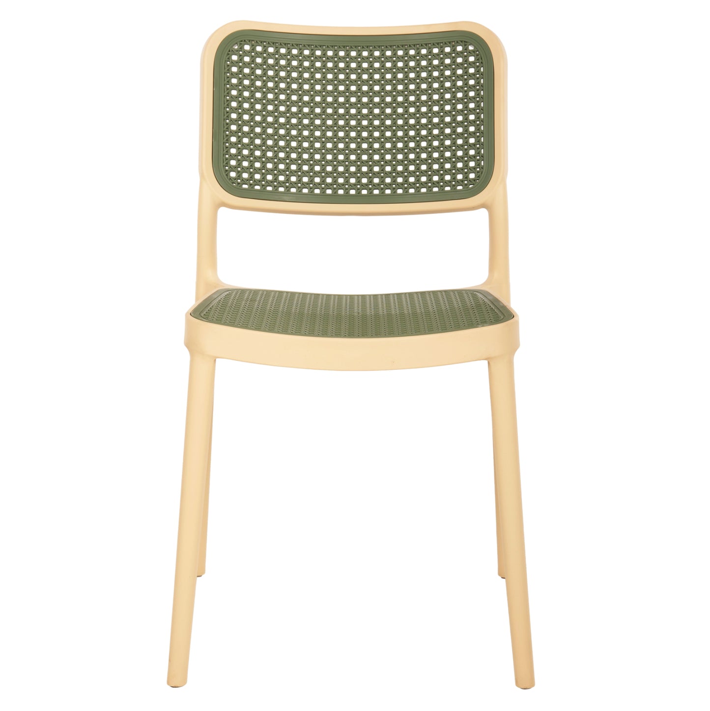 Chair Polypropylene Meko Hm5934.04 Beige And Olive Green 51x52x80hcm.
