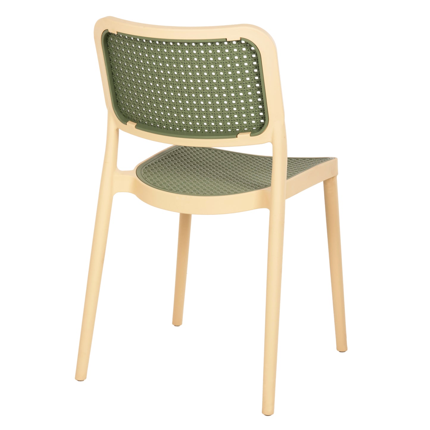 Chair Polypropylene Meko Hm5934.04 Beige And Olive Green 51x52x80hcm.