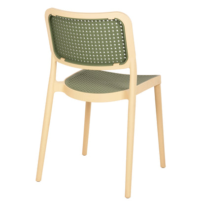 Chair Polypropylene Meko Hm5934.04 Beige And Olive Green 51x52x80hcm.