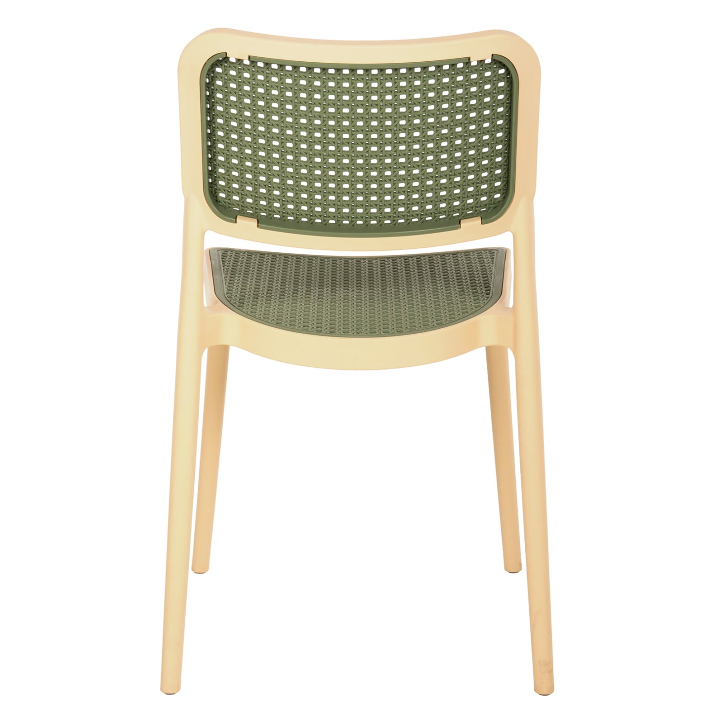 Chair Polypropylene Meko Hm5934.04 Beige And Olive Green 51x52x80hcm.