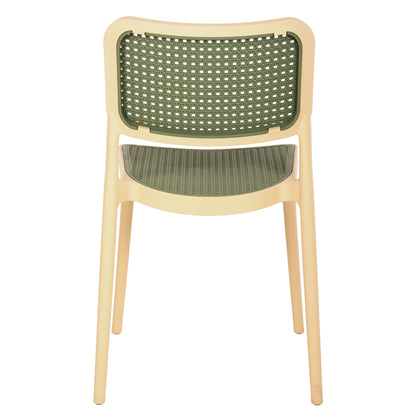 Chair Polypropylene Meko Hm5934.04 Beige And Olive Green 51x52x80hcm.