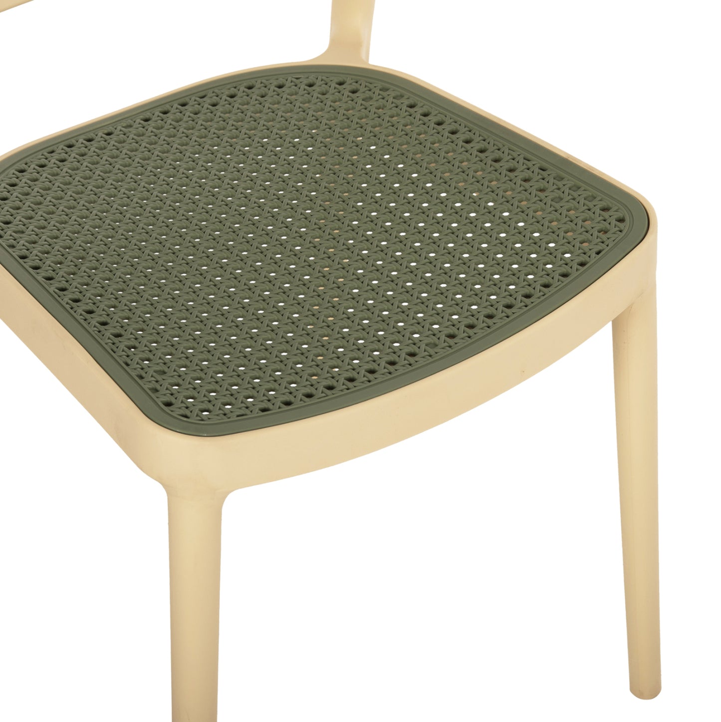 Chair Polypropylene Meko Hm5934.04 Beige And Olive Green 51x52x80hcm.