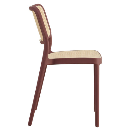 Chair Polypropylene Meko Hm5934.05 Maroon And Beige 51x52x80hcm.