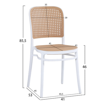 Chair Polypropylene Flow Hm5937.01 White With Beige Seat And Backrest 41x53x85.5hcm.