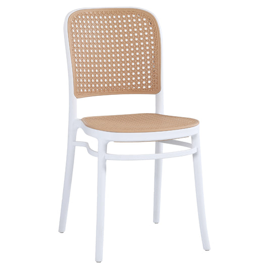 Chair Polypropylene Flow Hm5937.01 White With Beige Seat And Backrest 41x53x85.5hcm.