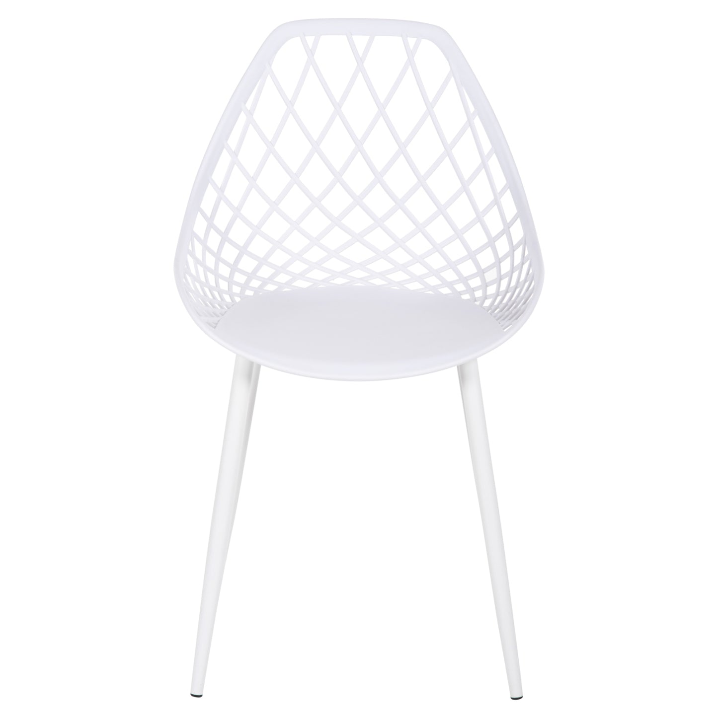 Chair Polypropylene Lio Hm9524.11 In White Color With White Metal Legs 52x53x82hcm.
