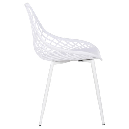 Chair Polypropylene Lio Hm9524.11 In White Color With White Metal Legs 52x53x82hcm.