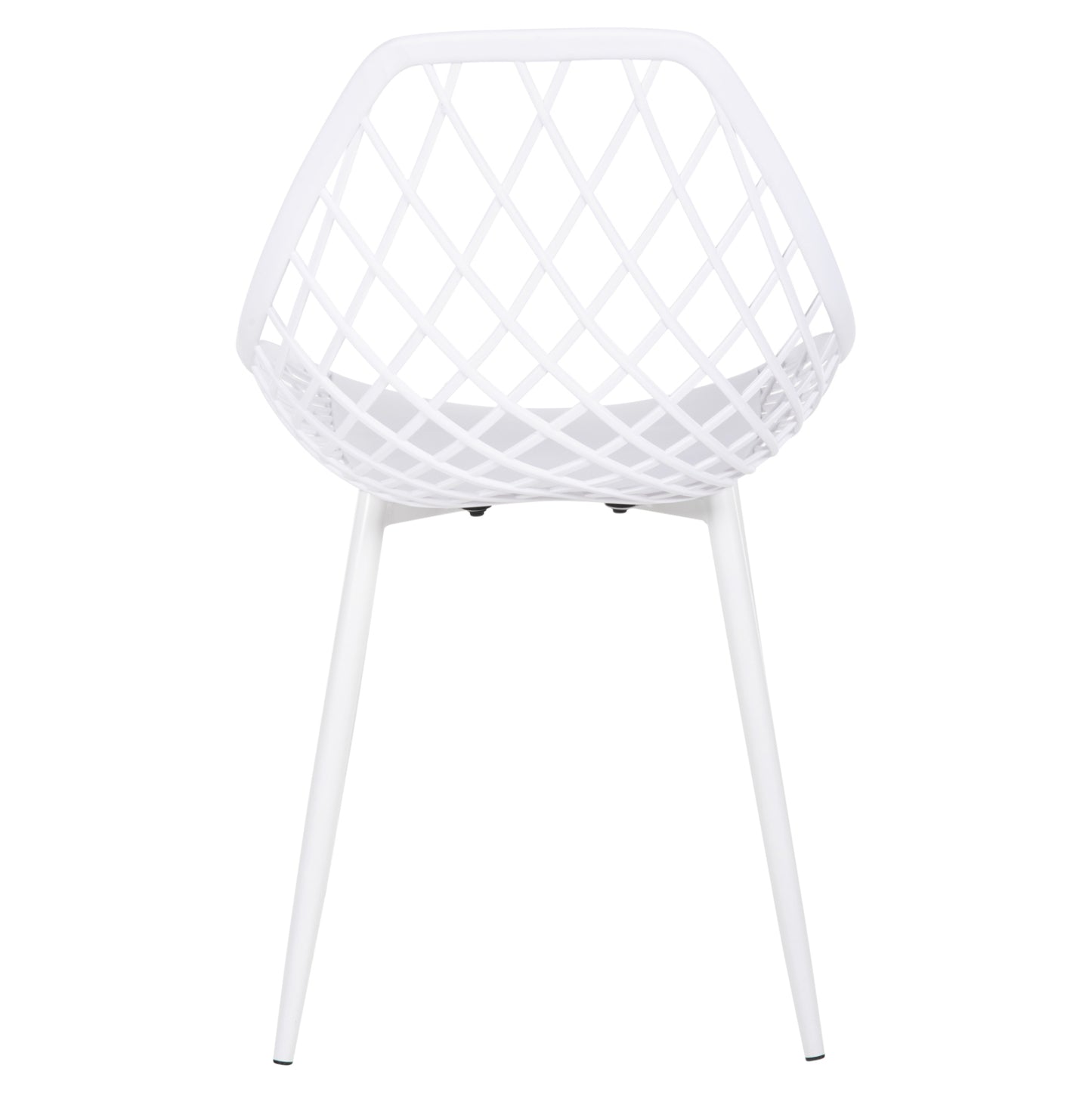 Chair Polypropylene Lio Hm9524.11 In White Color With White Metal Legs 52x53x82hcm.