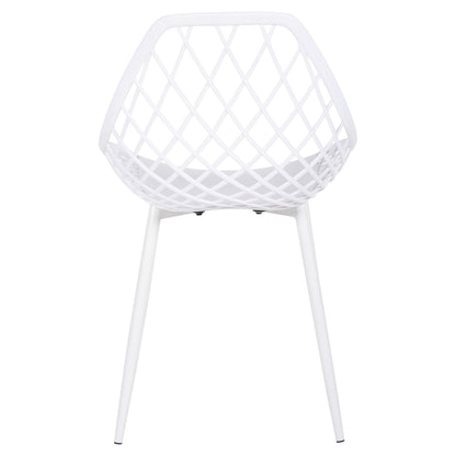 Chair Polypropylene Lio Hm9524.11 In White Color With White Metal Legs 52x53x82hcm.